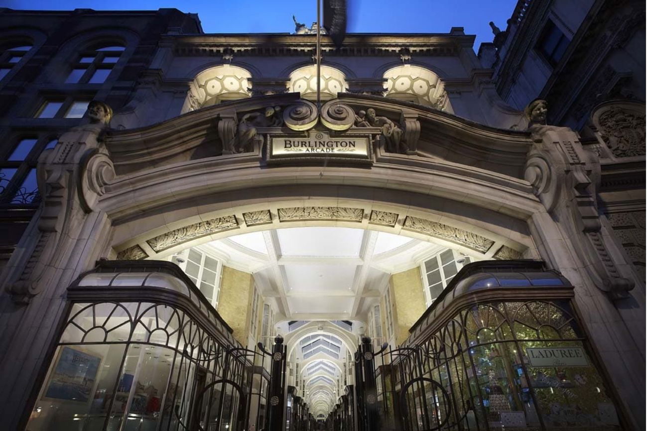 Architectural entrance at Burlington Arcade, Piccadilly