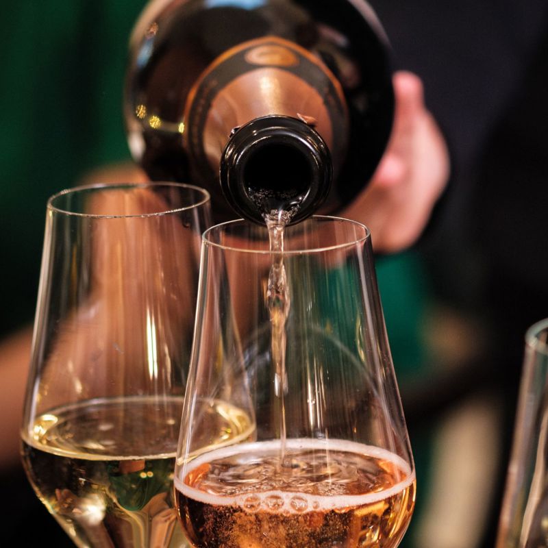 Champagne being poured