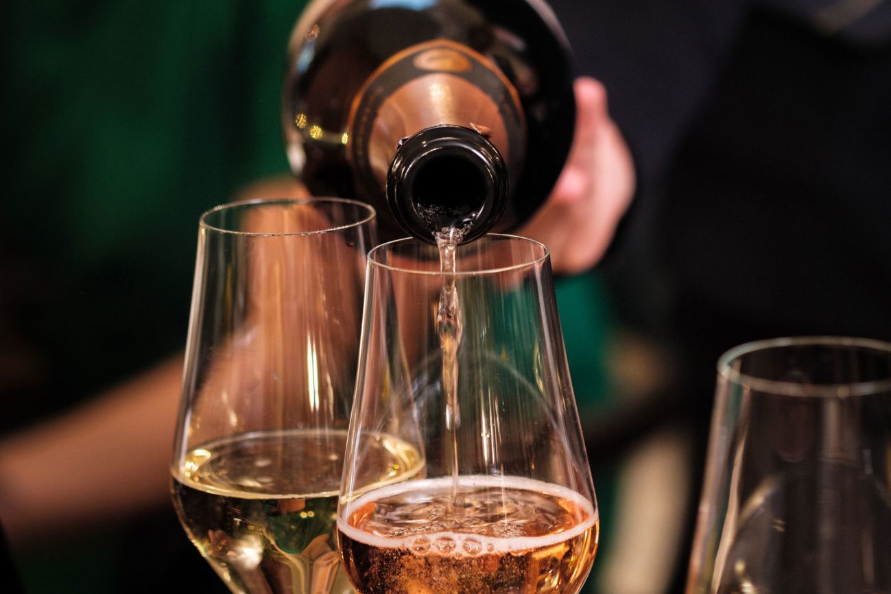 Champagne being poured