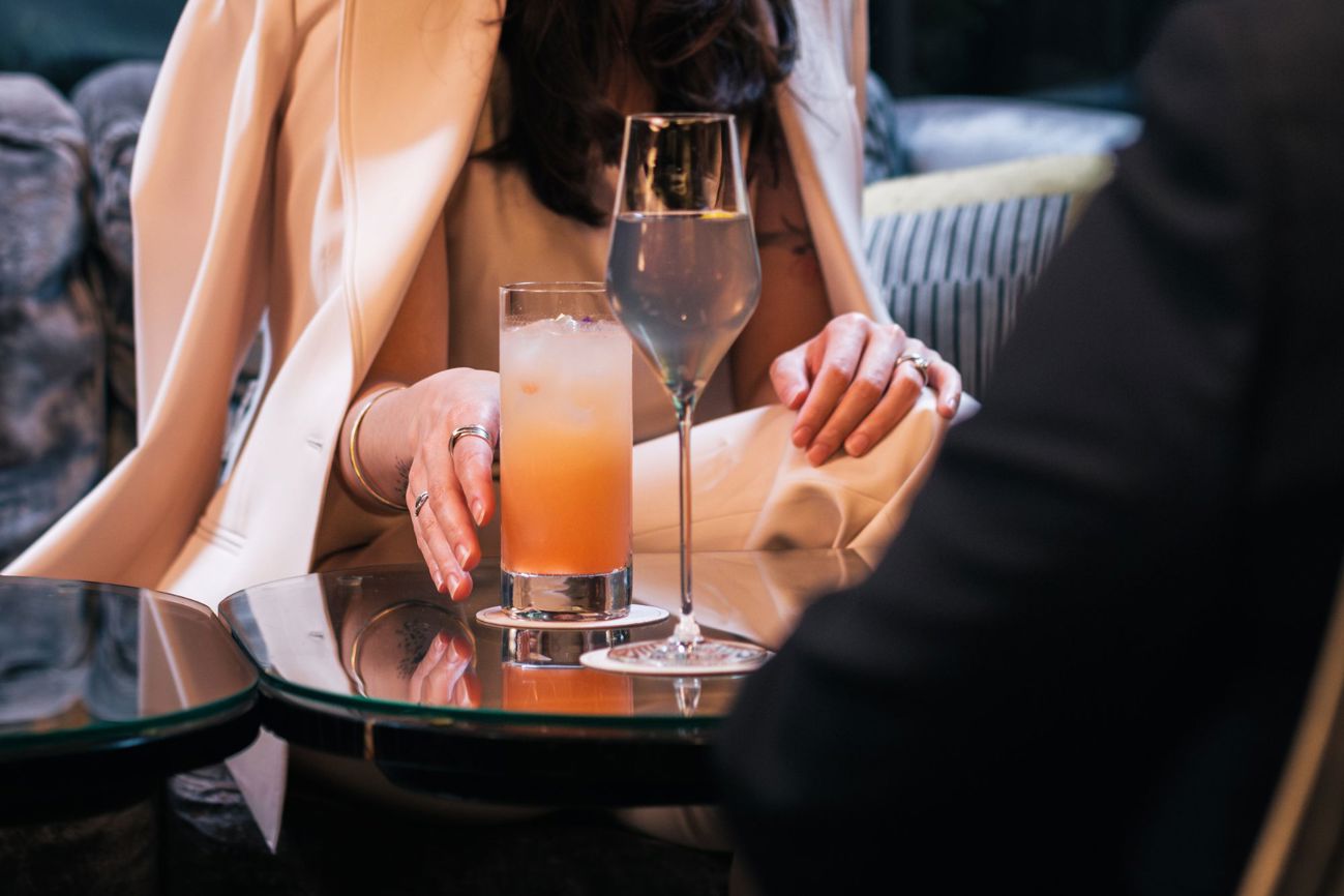 woman with cocktails