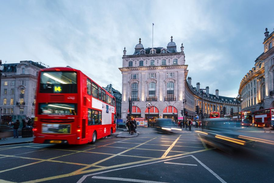 red bus in london