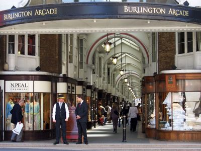 Historic beadle at Burlington Arcade, Piccadilly