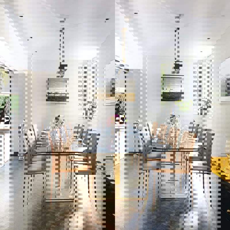 meeting room with table and chairs