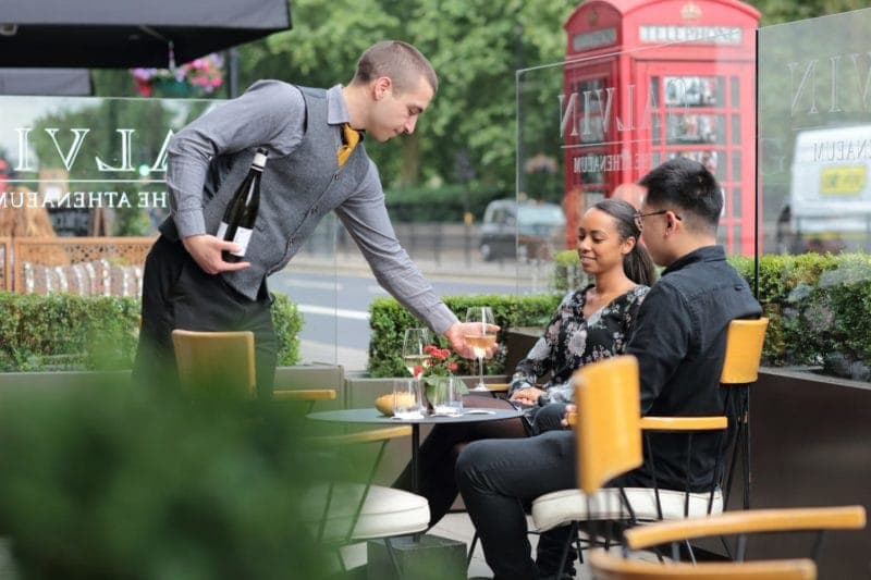 Terrace at The Athenaeum, a luxury restaurant with outdoor seating in London