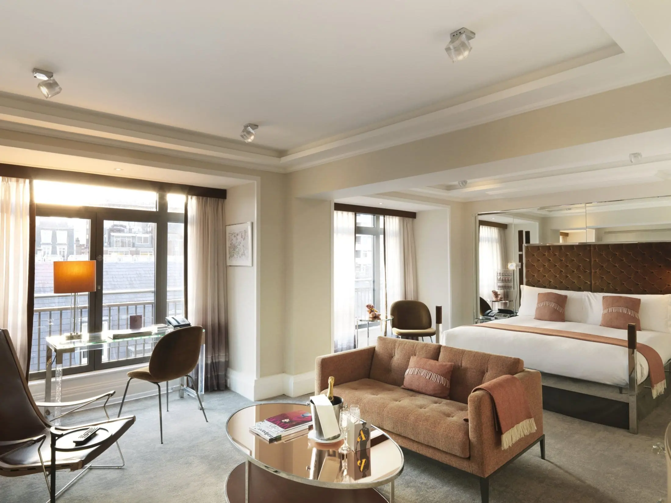 The Mayfair hotel suite at The Athenaeum, a London hotel with a rooftop terrace.
