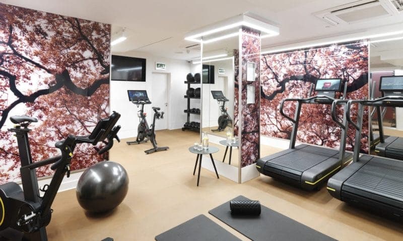 The Athenaeum's mayfair gym adjacent to the hotel's spa in London.