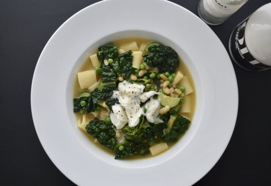 Green Minestrone with Mozzarella Full