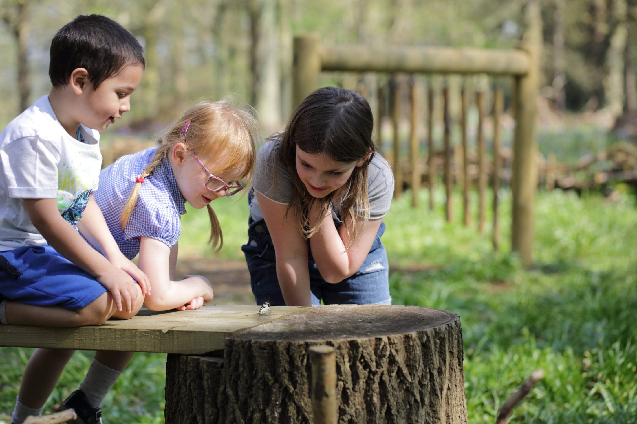 Children with butterfly