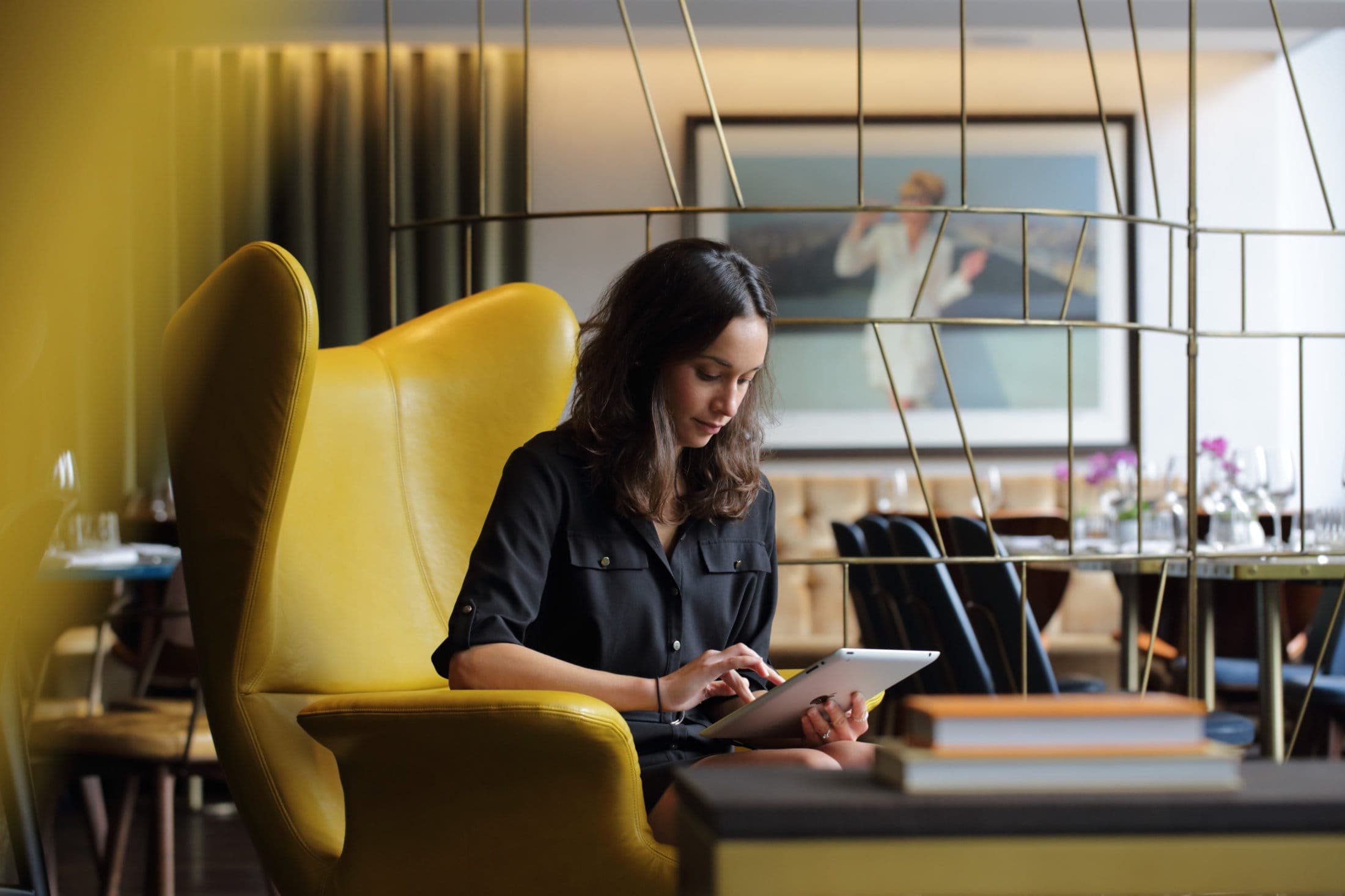 Working in The Athenaeum lobby