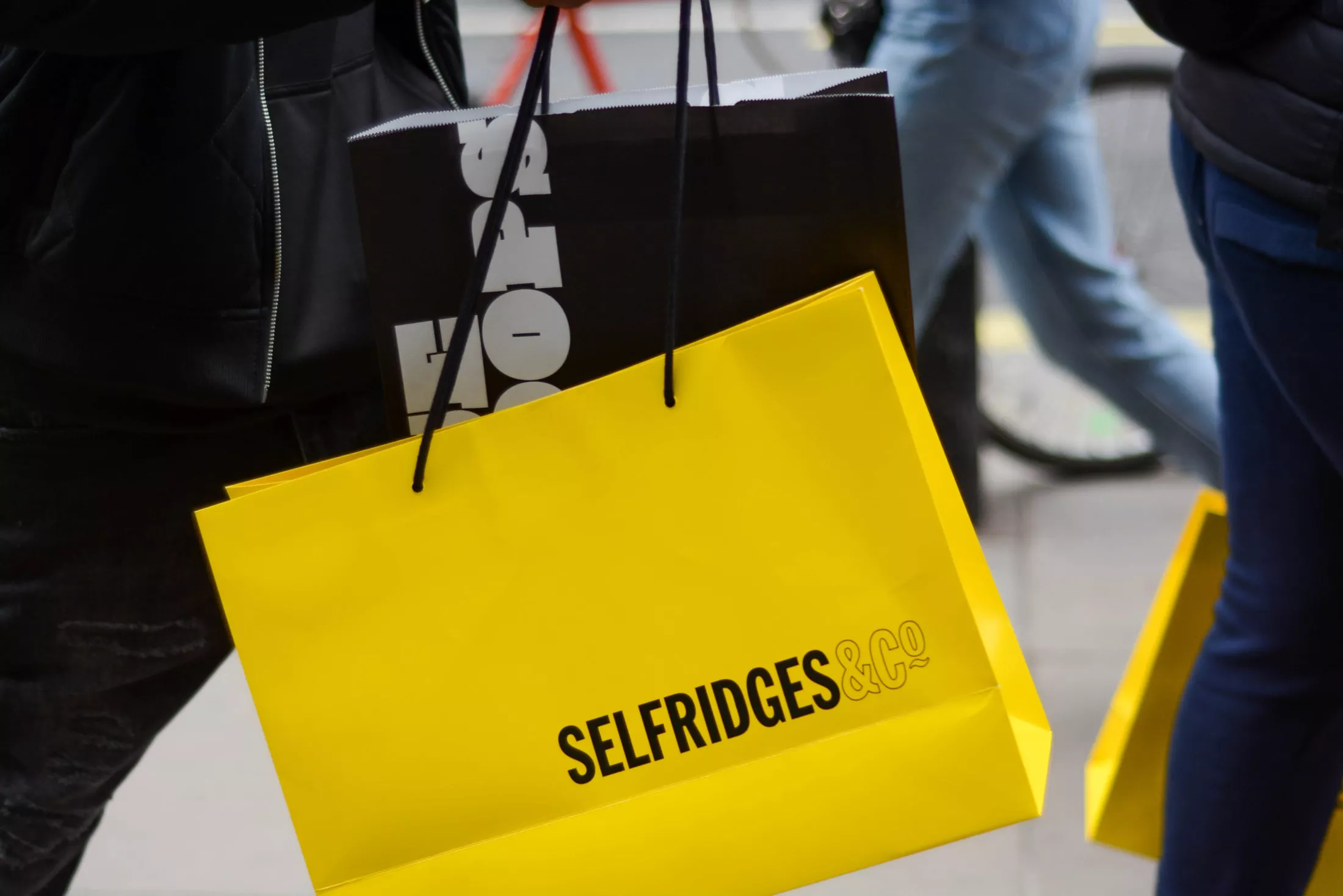 London,,Uk,,June,21,,2019:,Closeup,Of,Selfridges,Shopping,Bag