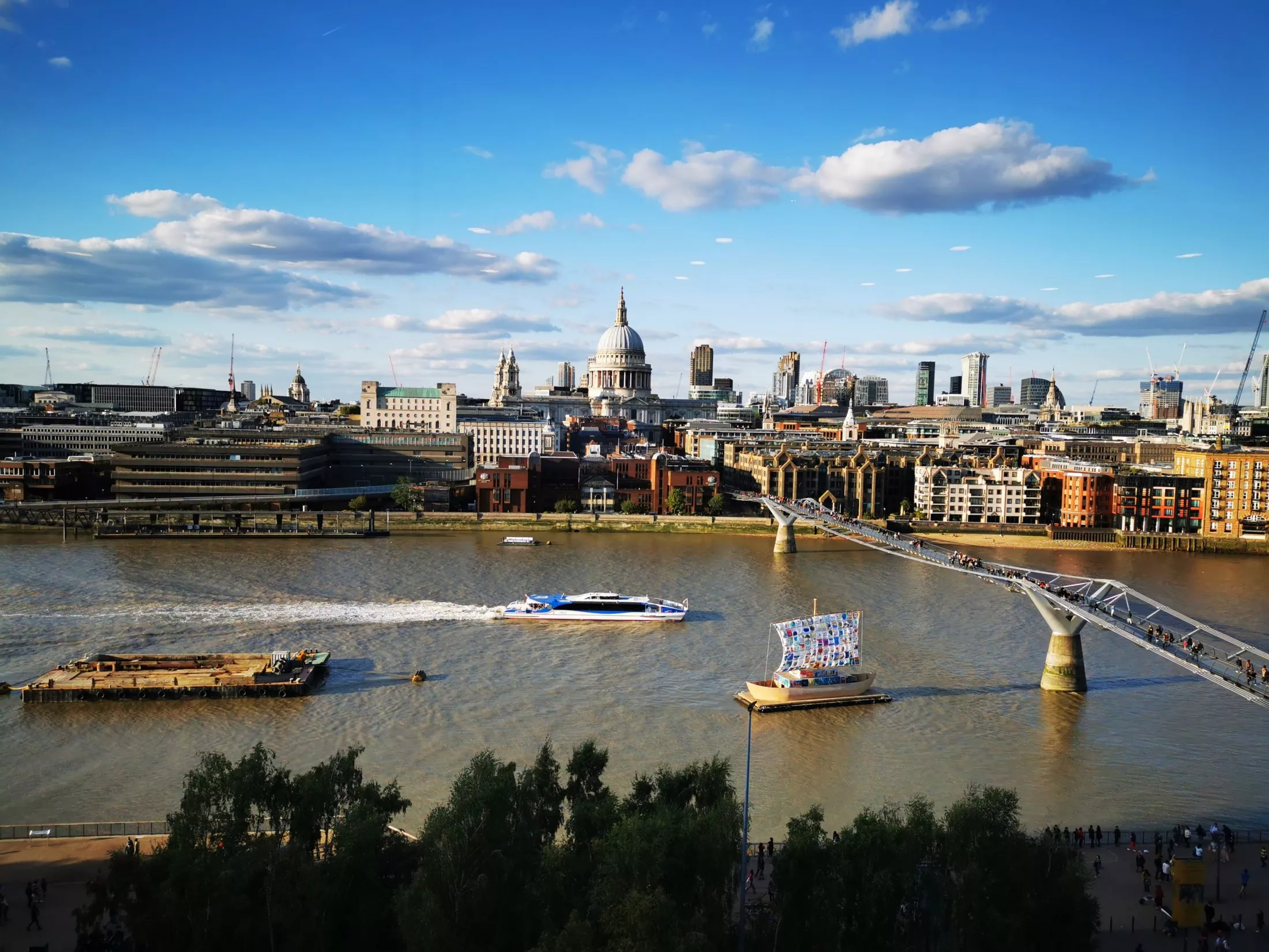 London view of the River Thames with St. Pauls