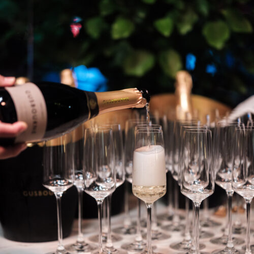 Gusborune being poured on terrace