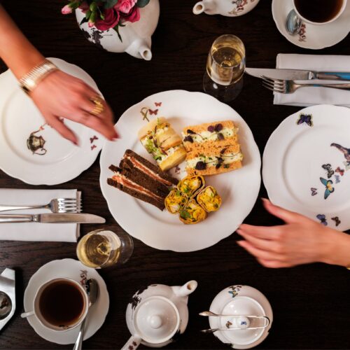 The Athenaeum Hotel and Residences afternoon tea sandwiches from above