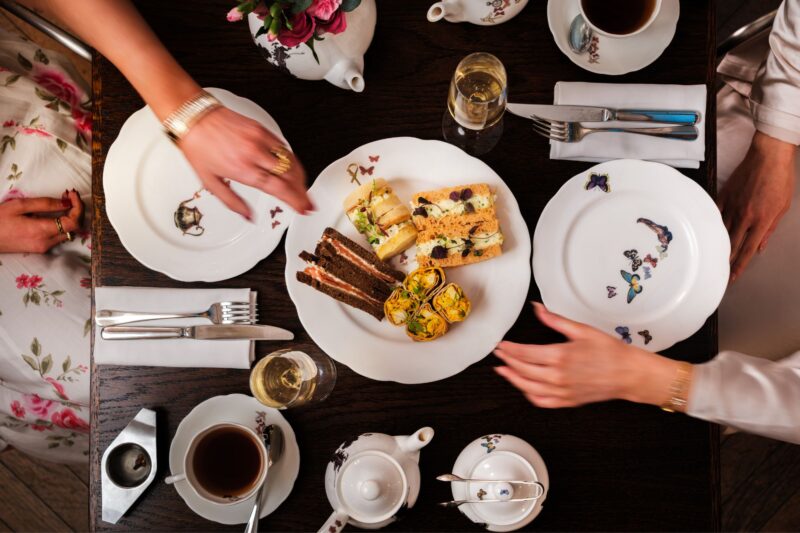 The Athenaeum Hotel and Residences afternoon tea sandwiches from above