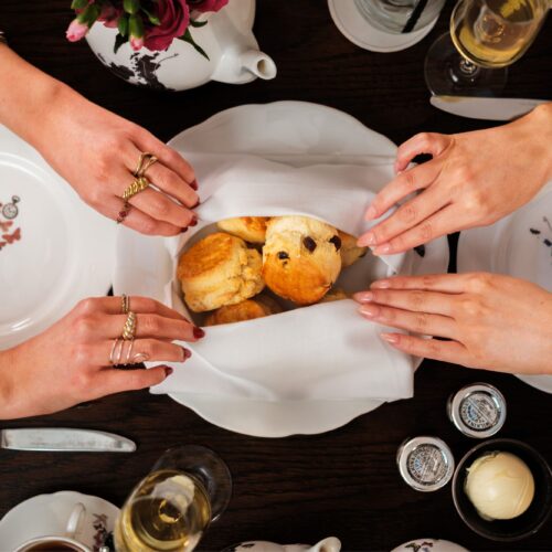 The Athenaeum Hotel and Residences afternoon tea scones from above